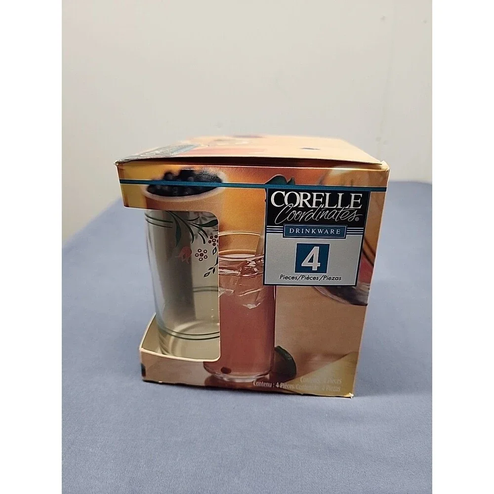 Corelle Coordinates Drinkware Rosemarie Cooler Glasses 16oz Set Of 4 Made In The